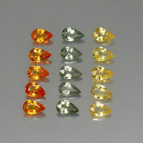 Gemas de zafiro multicolor natural de 3,58 ct, en forma de pera, VVS-VS