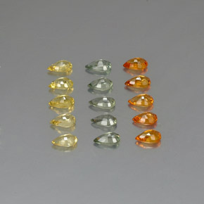 Gemas de zafiro multicolor natural de 3,58 ct, en forma de pera, VVS-VS