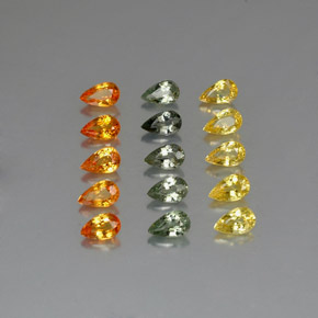Gemas de zafiro multicolor natural de 4,20 ct, en forma de pera, VVS-VS