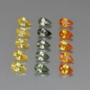 Gemas de zafiro multicolor natural de 4,20 ct, en forma de pera, VVS-VS