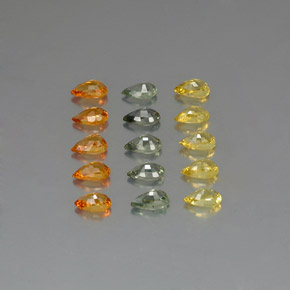 Gemas de zafiro multicolor natural de 4,20 ct, en forma de pera, VVS-VS