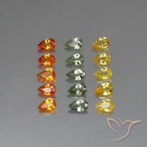 Gemas de zafiro multicolor natural de 4,05 ct, en forma de pera, VVS-VS