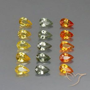Gemas de zafiro multicolor natural de 4,05 ct, en forma de pera, VVS-VS