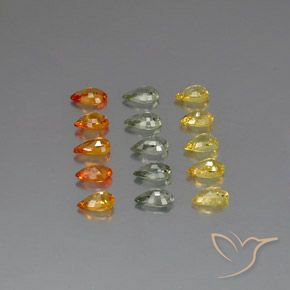 Gemas de zafiro multicolor natural de 4,05 ct, en forma de pera, VVS-VS