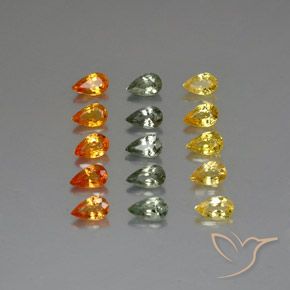 4.32ctw Natural Multicolor Zafiro, En forma de pera, VVS-VS