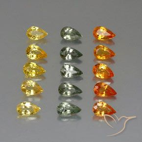 Gemas de Zafiro Multicolor natural de 4.32 ct, En forma de pera, VVS-VS
