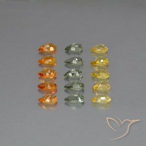 Gemas de Zafiro Multicolor natural de 4.32 ct, En forma de pera, VVS-VS