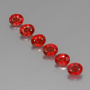 Gemas de zafiro naranja natural de  ct, corte óvalo, VVS-VS