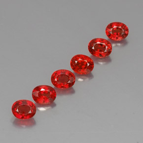 Gemas de zafiro naranja natural de  ct, corte óvalo, VVS-VS