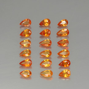 Gemas de zafiro naranja natural de  ct, en forma de pera, VVS-VS