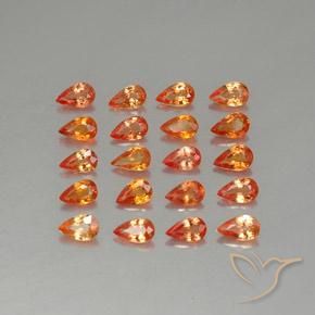 4.60ctw Natural Naranja medio Zafiro, En forma de pera, VVS-VS