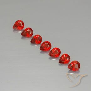 Gemas de zafiro naranja natural de 1,97 ct, en forma de pera, VVS-VS