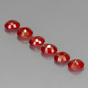 Gemas de zafiro naranja natural de  ct, corte óvalo, VVS-VS