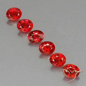 Gemas de Zafiro Rojo claro natural de 2.20 ct, Ovalada, VVS-VS