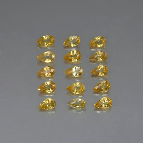 Gemas de zafiro oro natural de  ct, en forma de pera, VVS-VS