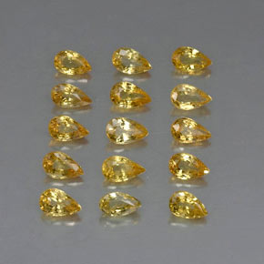 Gemas de zafiro oro natural de  ct, en forma de pera, VVS-VS