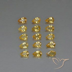 Gemas de zafiro amarillo natural de 4,27 ct, en forma de pera, VVS-VS