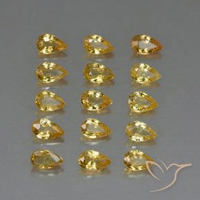 Gemas de zafiro amarillo natural de 4,27 ct, en forma de pera, VVS-VS