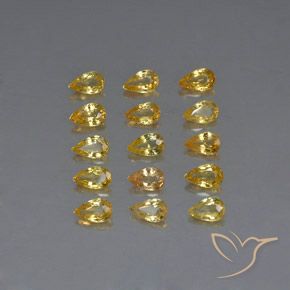Gemas de zafiro amarillo natural de 3,73 ct, en forma de pera, VVS-VS