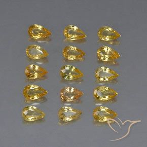 Gemas de zafiro amarillo natural de 3,73 ct, en forma de pera, VVS-VS