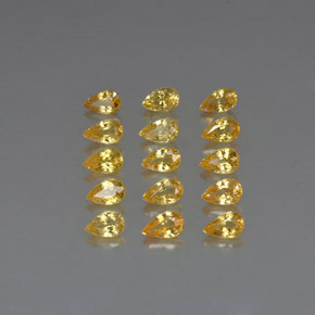 Gemas de zafiro amarillo natural de  ct, en forma de pera, VVS-VS
