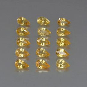 Gemas de zafiro amarillo natural de  ct, en forma de pera, VVS-VS