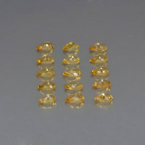 Gemas de zafiro amarillo natural de  ct, en forma de pera, VVS-VS