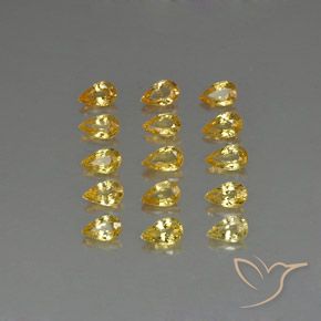 Gemas de zafiro amarillo natural de 3,68 ct, en forma de pera, VVS-VS