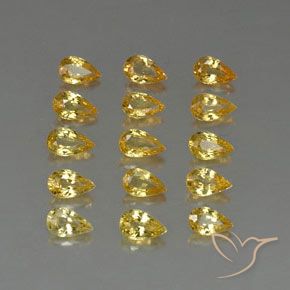 Gemas de zafiro amarillo natural de 3,68 ct, en forma de pera, VVS-VS