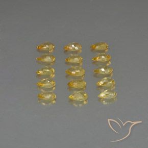 Gemas de zafiro amarillo natural de 3,68 ct, en forma de pera, VVS-VS