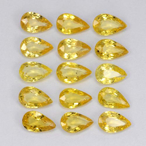 Gemas de zafiro amarillo natural de 3,26 ct, en forma de pera, VVS-VS