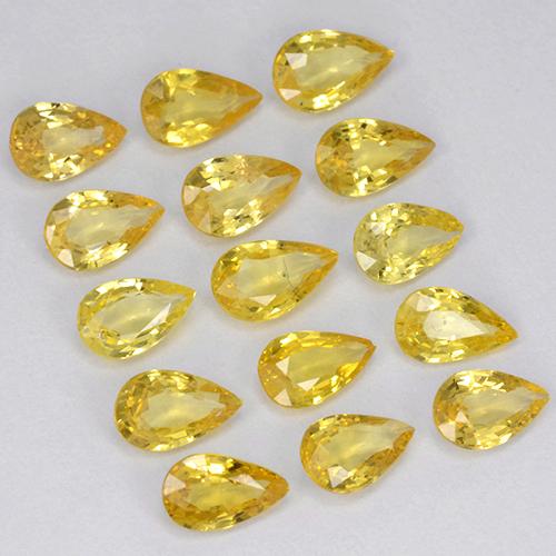 Gemas de zafiro amarillo natural de 3,26 ct, en forma de pera, VVS-VS