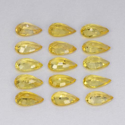 Gemas de zafiro amarillo natural de 3,26 ct, en forma de pera, VVS-VS