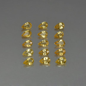 Gemas de zafiro amarillo natural de  ct, en forma de pera, VVS-VS
