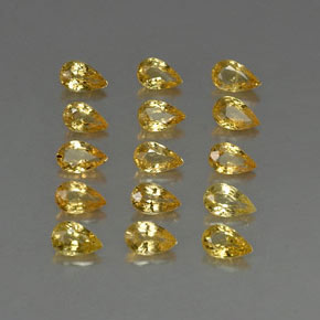 Gemas de zafiro amarillo natural de  ct, en forma de pera, VVS-VS