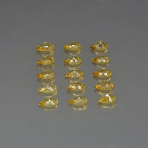 Gemas de zafiro amarillo natural de  ct, en forma de pera, VVS-VS