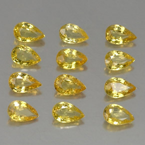 Gemas de zafiro oro natural de  ct, en forma de pera, VVS-VS