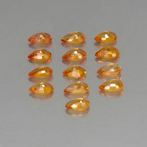 Gemas de zafiro naranja natural de 3,77 ct, en forma de pera, VVS-VS