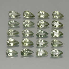 Gemas de zafiro verde natural de  ct, en forma de pera, VVS-VS
