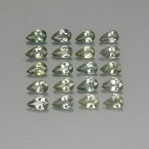 Gemas de zafiro verde natural de  ct, en forma de pera, VVS-VS