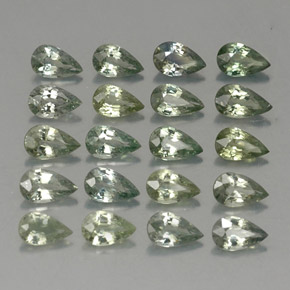 Gemas de zafiro verde natural de  ct, en forma de pera, VVS-VS
