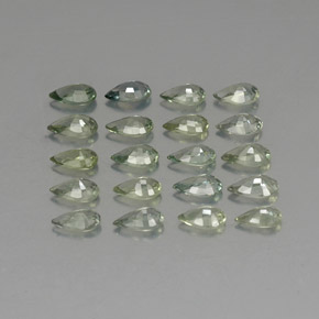 Gemas de zafiro verde natural de  ct, en forma de pera, VVS-VS