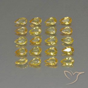 Gemas de zafiro amarillo natural de 4,30 ct, en forma de pera, VVS-VS