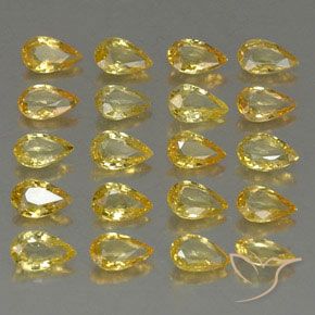 Gemas de zafiro amarillo natural de 4,30 ct, en forma de pera, VVS-VS