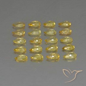 Gemas de zafiro amarillo natural de 4,30 ct, en forma de pera, VVS-VS