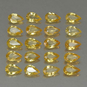 Gemas de zafiro oro natural de  ct, en forma de pera, VVS-VS