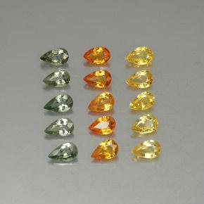 Gemas de zafiro multicolor natural de 3,72 ct, en forma de pera, VVS-VS