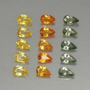 Gemas de zafiro multicolor natural de 3,72 ct, en forma de pera, VVS-VS