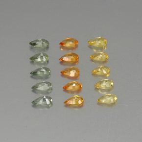 Gemas de zafiro multicolor natural de 3,72 ct, en forma de pera, VVS-VS