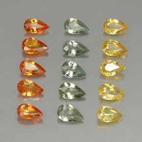 Gemas de zafiro multicolor natural de 3,20 ct, en forma de pera, VVS-VS